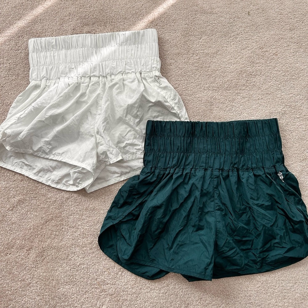 Teal and White Free People shorts